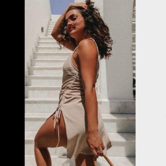 Zara Longline Mauve Purple Ruched Gathered Top - Picture 2 of 6